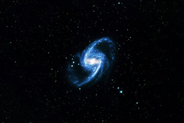 Obraz na płótnie Canvas Beautiful space, blue nebula. Elements of this image were furnished by NASA.