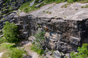 Aerial view of a Rock Climber at Cheddar Gorge