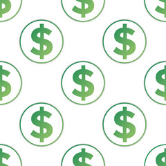 Dollar sign seamless pattern background. Template for background, banner, card, poster. Vector EPS10 illustration.