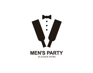 Wine bottleTuxedo logo design consept