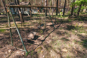 Holiday summer resort Izumrudnoe Emerald in Prypiat, Chernobyl exclusion Zone. Chernobyl Nuclear Power Plant Zone of Alienation in Ukraine