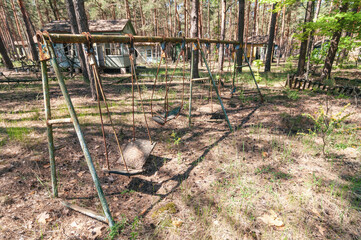 Holiday summer resort Izumrudnoe Emerald in Prypiat, Chernobyl exclusion Zone. Chernobyl Nuclear Power Plant Zone of Alienation in Ukraine