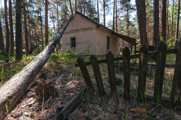 Holiday summer resort Izumrudnoe Emerald in Prypiat, Chernobyl exclusion Zone. Chernobyl Nuclear Power Plant Zone of Alienation in Ukraine