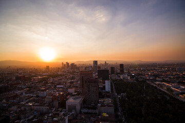 Naklejka na ściany i meble Ciudad de México paisaje urbano 