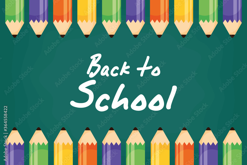 Poster back to school poster with colors pencils