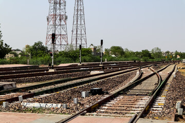 railroad tracks in the countryside