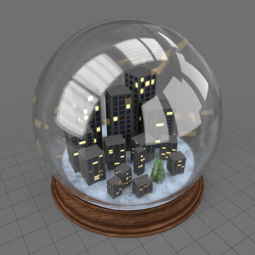 City snow globe