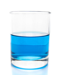 Blue drink in a transparent glass