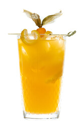 Lemonade in the hot summer on a white blackground