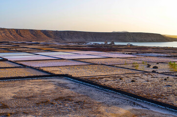 Famous Salinas of Lanzarote island, Spain