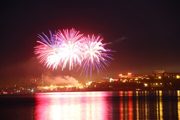 fireworks over the river