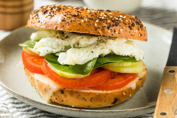 Homemade Healthy Eggwhite Bagel Sandwich