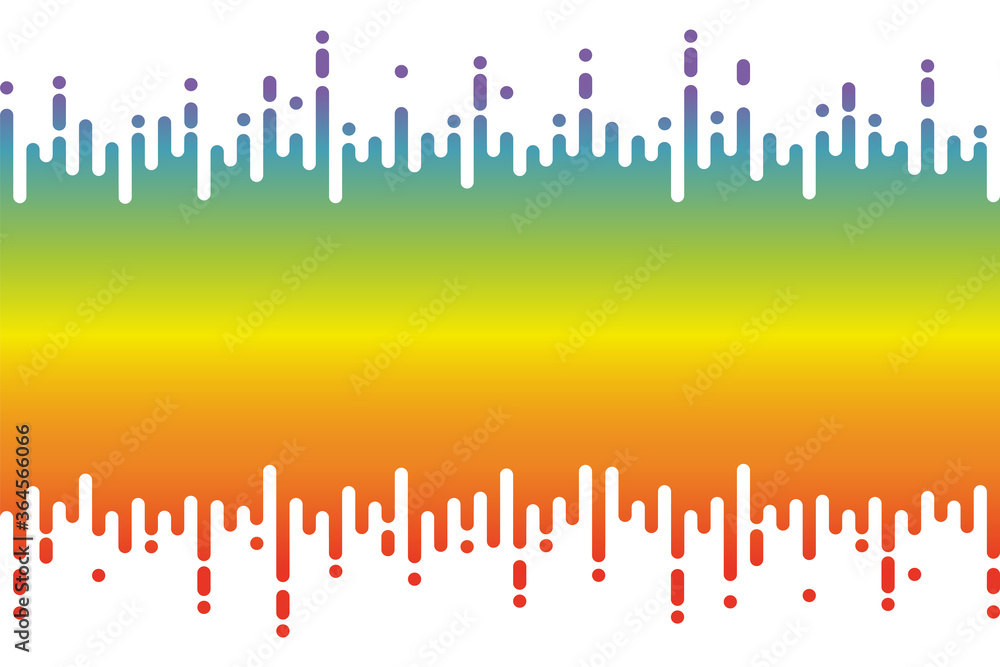 Poster 3d rainbow pulse music player on white. audio colorful wave logo. fluid design symbol. jpeg equalize