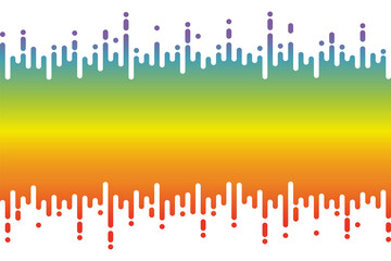 3D Rainbow Pulse music player on white. Audio colorful wave logo. Fluid design symbol. Jpeg equalizer element