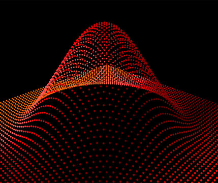 Data slice in the volume function of point data. Three-dimensional flow information. The bulge of the mountain science.