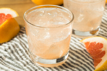 Refreshing Cold Sparkling Grapefruit Water