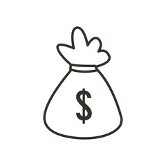 money bag line style icon vector design