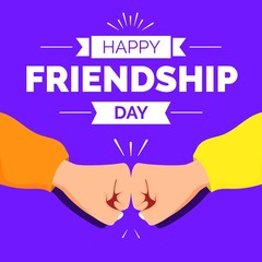 Happy Friendship Day Banner Poster, Friends fist concept, Vector