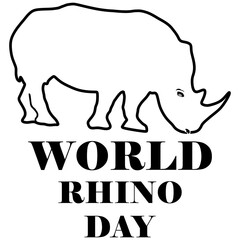 World Rhino Day, Vector illustration.