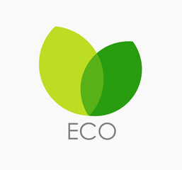 Eco leaves green symbol.