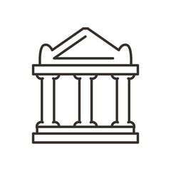 bank building line style icon vector design