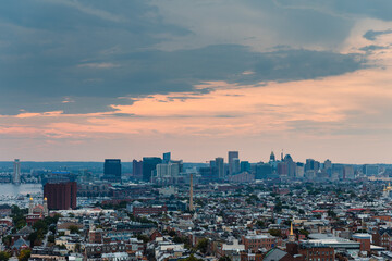 Fototapeta na wymiar Baltimore City Skyline Sunset