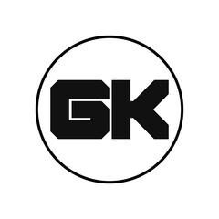 Fototapeta na wymiar GK Letter Logo Design With Simple style