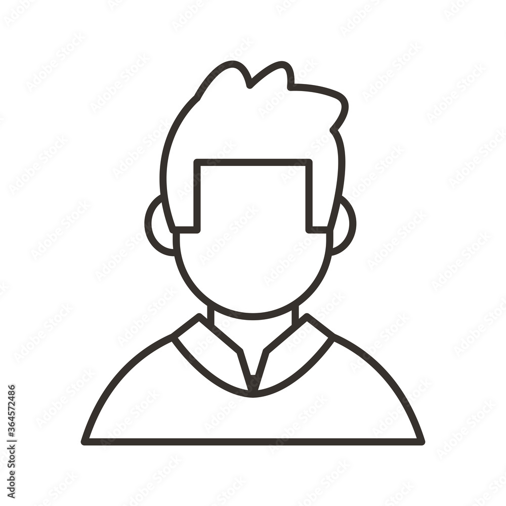 Poster avatar man line style icon vector design