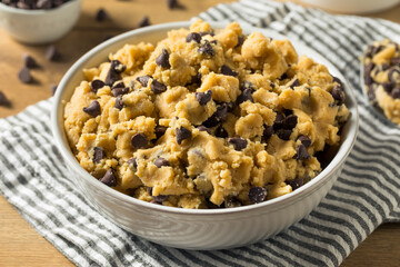 Raw Homemade Chocolate Chip Cookie Dough