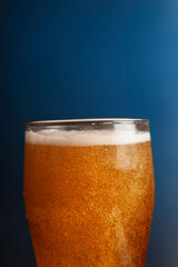 Hipster beer for celebration design. Design element.Glass of craft beer on black background