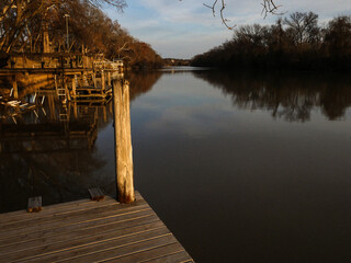 View from the dock, city of Waco Texas USA.