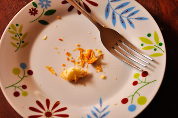 Crumbs on a plate