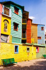 Colorful Caminito street in the La Boca neighborhood of Buenos Aires