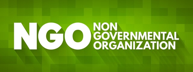 NGO - Non-Governmental Organization acronym, business concept background - obrazy, fototapety, plakaty
