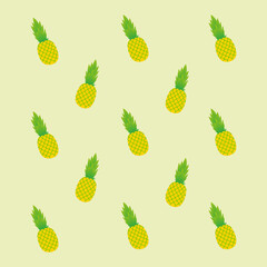 Pineapple pattern vector. African fruit summer background