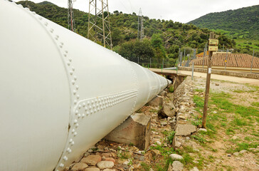 Water pipeline of the Las Buitreras hydroelectric power station in El Colmenar, Malaga province, Spain