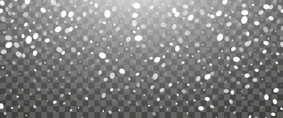 Snowfall and falling snowflakes