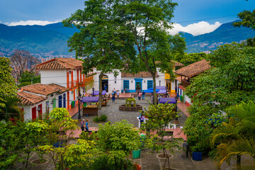 Medellín, Antioquia / Colombia. June 06, 2019. The charming Spanish town of Paisa, founded in...