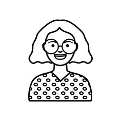Obraz na płótnie Canvas hipster girl wearing round glasses, line style