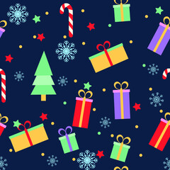 Cute christmas elements seamless pattern background - 364577859