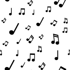 Musical notes seamless pattern. Music note texture background.