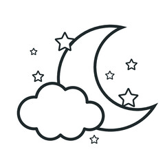 Night icon in trendy line style isolated on background.