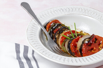 Homemade Ratatouille. Traditional French stew of summer vegetables