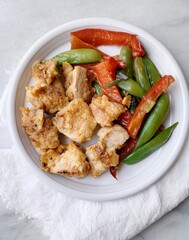 Stir fry with orange chicken