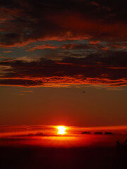 Fototapeta na wymiar Beautifully illuminated clouds at sunset