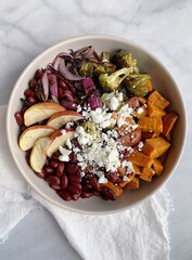 Healthy lunch or dinner bowl with vegetables