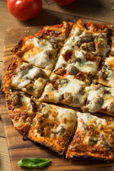 Homemade Sausage and Peppers Pizza