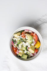 Vegetable salad with avocado