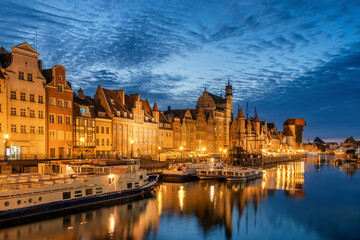 Fototapeta na wymiar Old Town of Gdansk at twilight, Poland.