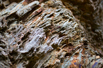 Actinolite shales in the old, closed pyrite mine in Lower Silesia.